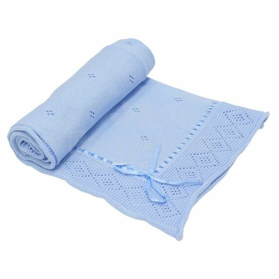 Eko Blanket Art.PLE-07 Blue Детское хлопковое одеяло/плед 80x70cм