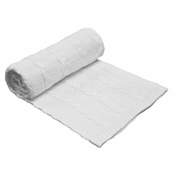 „Eko“ antklodė Art. PLE-22 Balta minkšta medvilninė antklodė (languota) 85x75cm