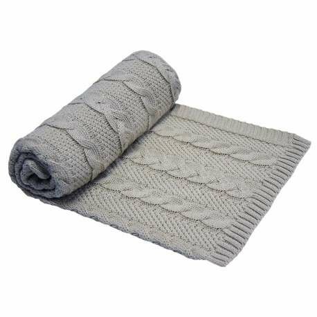 Eko Blanket Art.PLE-22 Grey Mīkstā kokvilnas sedziņa (plediņš) 85x75cm