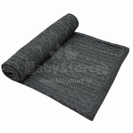 Eko Wool Blanket Art.PLE-40 Grey Mīkstā vilnas sedziņa (plediņš) 100x80cm