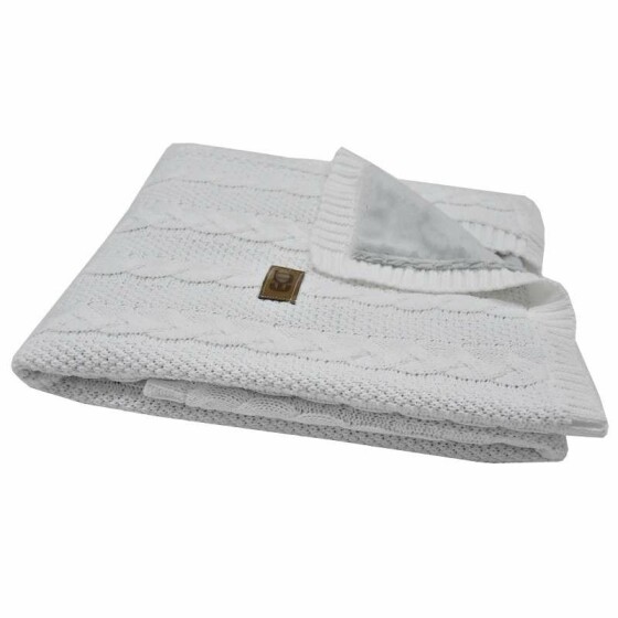 „Eko“ megzta antklodė Art.PLE-41 balta minkšta antklodė (pledas) 100x75cm