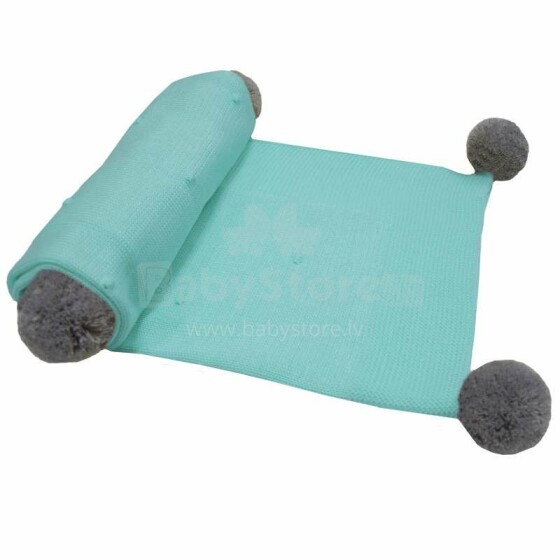 Eko Bamboo Blanket Art.PLE-44 Turquoise Детское хлопковое одеяло/плед 85x85cм