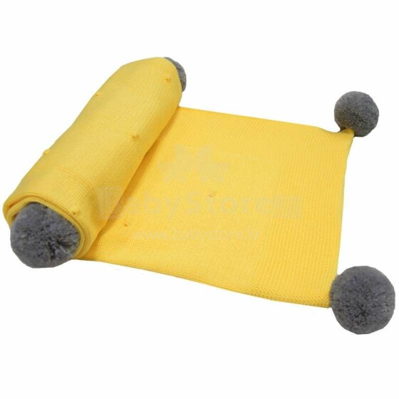 Eko Bamboo Blanket Art.PLE-44 Yellow Детское хлопковое одеяло/плед 85x85cм