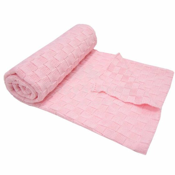 „Eko“ antklodė Art.PLE-46 Pink minkštos medvilnės antklodė (languota) 80x90cm