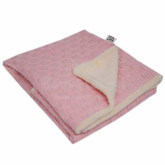 „Eko“ antklodės kubas Art. PLE-49 „Pink Plaid“ dvipusis 75x90cm