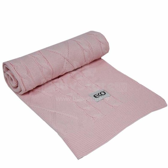 „Eko“ antklodė Art.PLE-62 Pink minkštos medvilnės antklodė (languota) 80x100cm