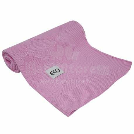 „Eko“ antklodė Art.PLE-63 Pink minkštos medvilnės antklodė (languota) 80x100cm