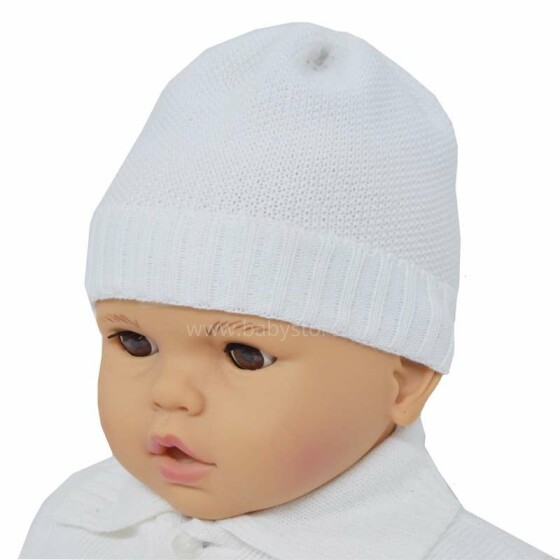 Eko Cap  Art.CHRZC-49 White  Bērnu kokvilnas cepure  Pavasaris-Rudens