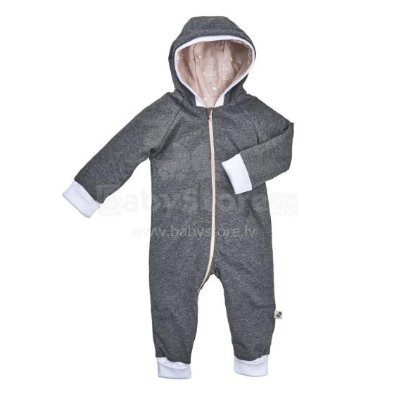 Nordbaby Hooded Suit Art.106239 Peach Wip Zīdaiņu kokvilnas kombinezons