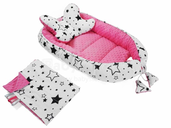 La bebe™ Minky+Cotton Babynest Set Art.106438  Комплект гнездышко – кокон,одеялко,подушка