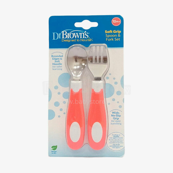 DDr.Browns Soft Grip Spoon+Fork Set Art.TF026 Bērnu karote un dakšiņa