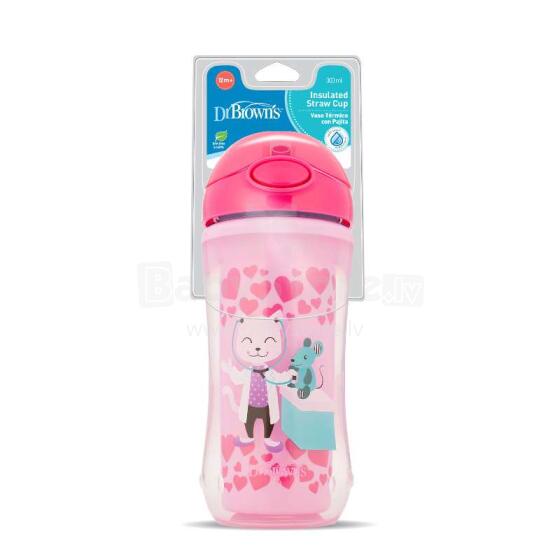 Dr.Browns Insulated Straw Cup Art.TC01020-INTL Termo krūzīte ar  salmiņu no 12 mēnešu vecuma, 300 ml