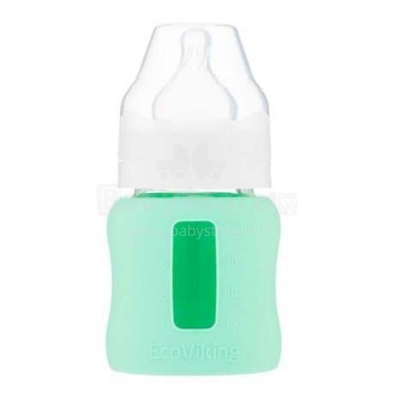 EcoViking Mint Art.107343 anti-koliku stikla barošanas pudele,120ml