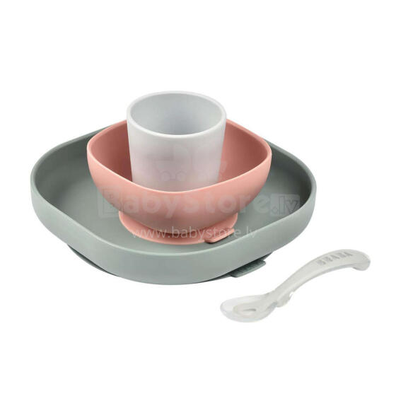 Beaba Silicone Art.913507 Eucalyptus  Набор посуды