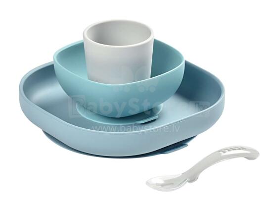 Beaba Silicone Art.913472 Grey Набор посуды