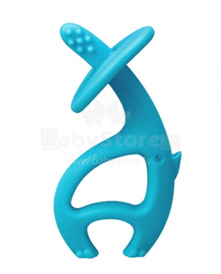 Žaislų dramblys „Mombella Elephant Teether“. P8051 Mėlynas silikoninis kramtomasis žaislinis dramblys