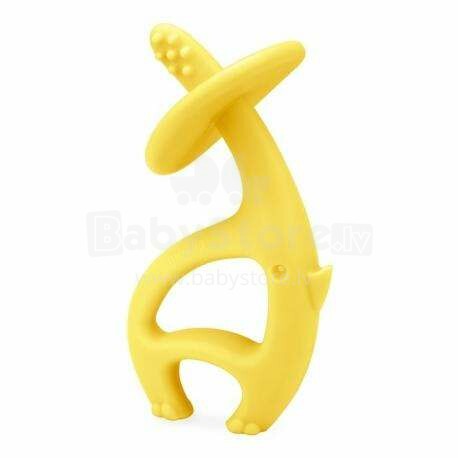 Žaislų dramblys „Mombella Elephant Teether“. P8052 Geltonas silikoninis kramtomasis žaislinis dramblys