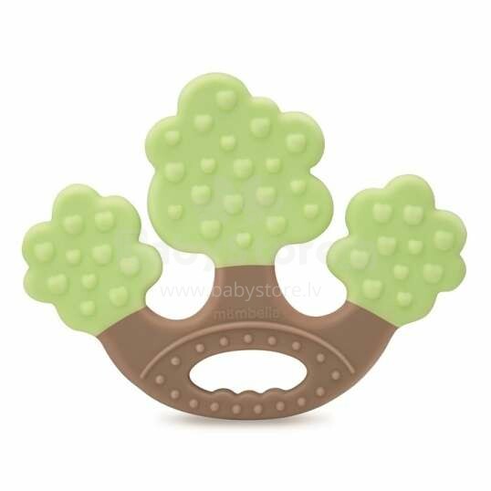 „Mombella“ obuolių medis. P8048 Žalias silikoninis kramtomasis žaislas medinis