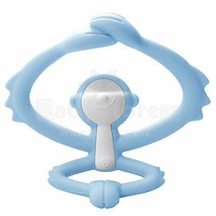 Mombella Monkey Teether Toy  Art.P8081 Light Blue  Silikona kožamā rotaļlieta Mērkaķis