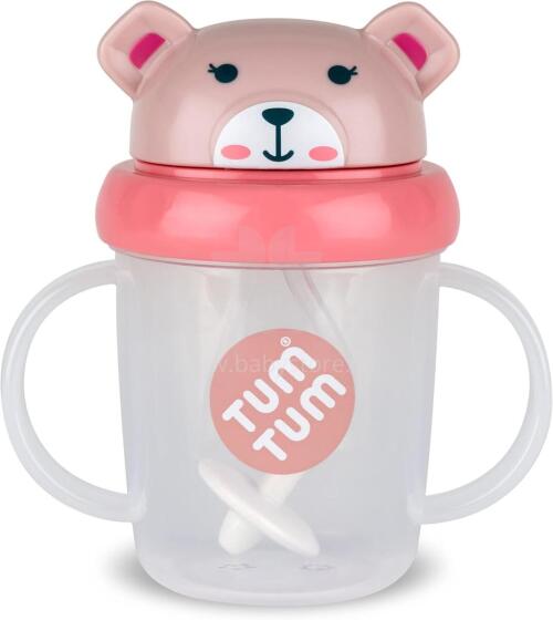 Tum Tum Baby Cup Art.TT5005 Pink   Детский поильник с cоломинкой с 6+ мес,200 мл