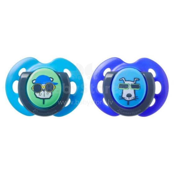 Tommee Tippee Art. 43335795 Fun Style Ortodontiskais silikona knupis 0-6mēn (2 gb.)