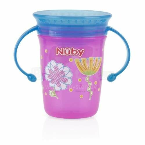 Nuby 360° Wonder Cup Art.10410 Поильничек-непроливайка с ручками и крышкой, 240мл