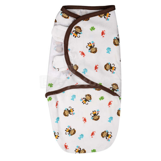 Summer Infant Art.52484 SwaddleMe Monkey in Jungle  Kokvilnas ietināšanas autiņš no 3,2 kg līdz 6,4 kg.
