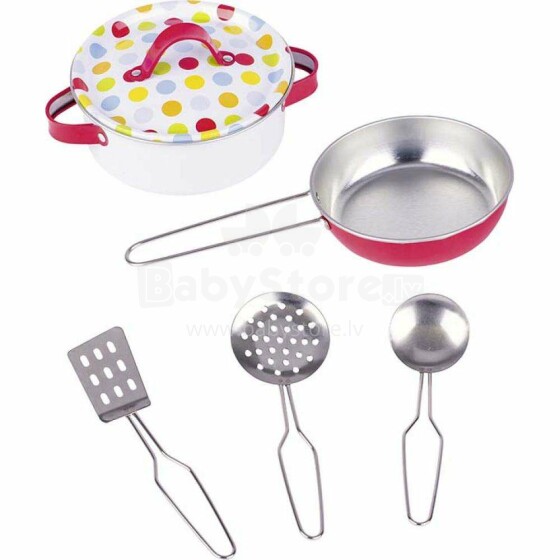 Goki  Cooking Set Art.51595  Детский комплект металлической игрушечной посудки