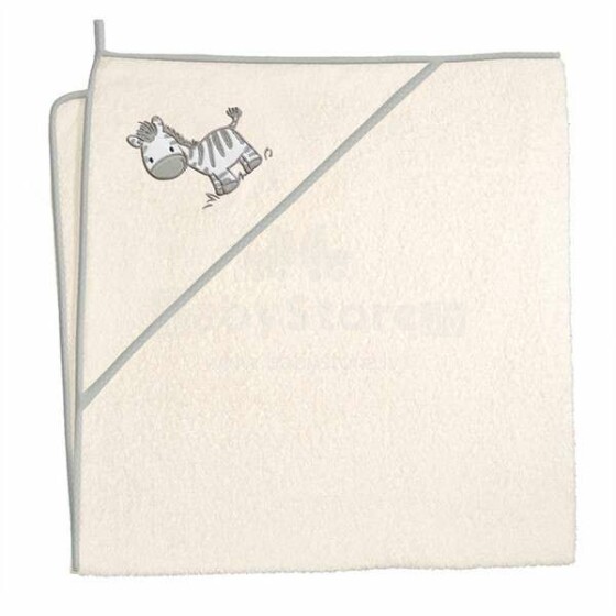 Ceba Baby ZEBRA beige Art.W-815-002-110 Махровое полотенце с капюшоном 100 х 100 см.