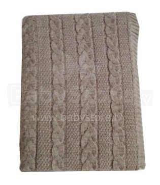 „Eko Young“ antklodė. PLE-27 smėlio spalvos natūralios medvilnės pledas, 120x100cm