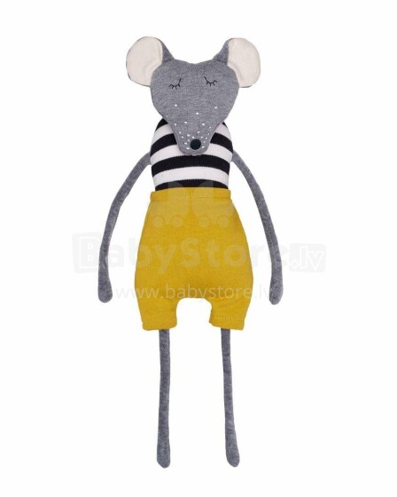 „Wooly Organic Mouse Art.T-83-M-05 Aukštesnės kokybės - minkštos ekologiškos medvilnės žaislinė pelė, (100% natūrali)