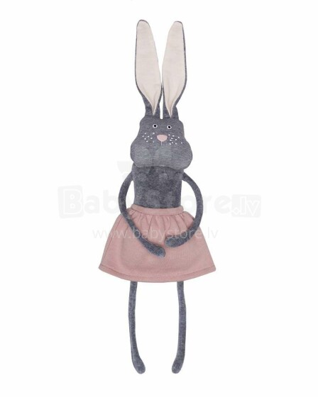 „Wooly Organic Rabbit Art.T-83-B-05 Aukštesnės kokybės - minkštos ekologiškos medvilnės žaisliukas triušis (100% natūralus)