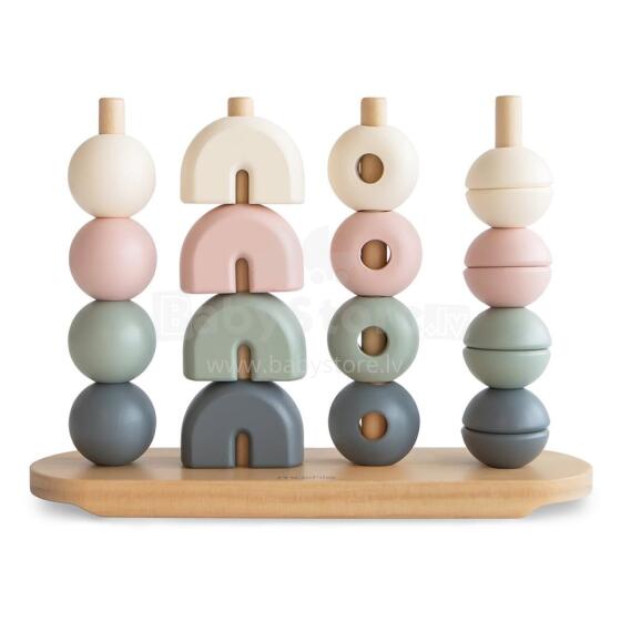Mushie Wooden Multi Shape Stacker  Art.101581 Деревянная пирамидка 3 в 1