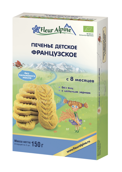 Fleur Alpine Art.109220 Детское растворимое печенье французское,150г