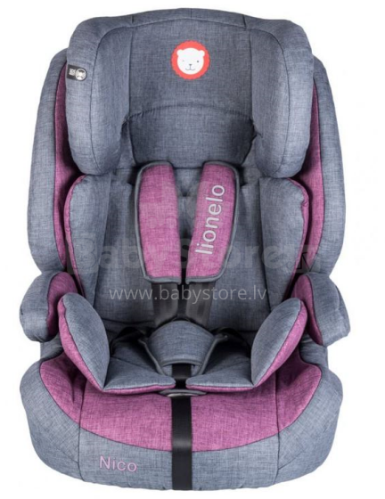 Lionelo Nico  Art.109345 Violet  Autosēdeklītis 9-36 kg, Grupa 2/3