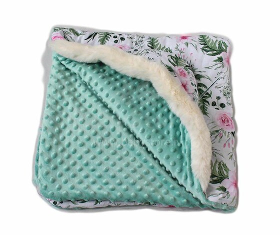Baby Love Minky Art.109403 Мягкое двухсторонее одеяло-пледик из микрофибры c капюшоном