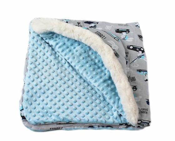 Baby Love Minky Art.109407 Мягкое двухсторонее одеяло-пледик из микрофибры c капюшоном