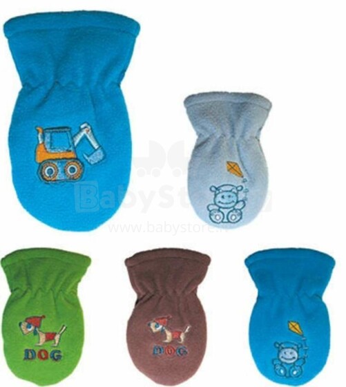 Yo!Baby R-012 Gloves Bērnu Cimdiņi ar zimējumu (elastīgi)