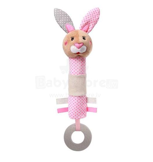 Babyono Art.621 Velūra rotaļlieta ar pīkstuli un zobu riņķi