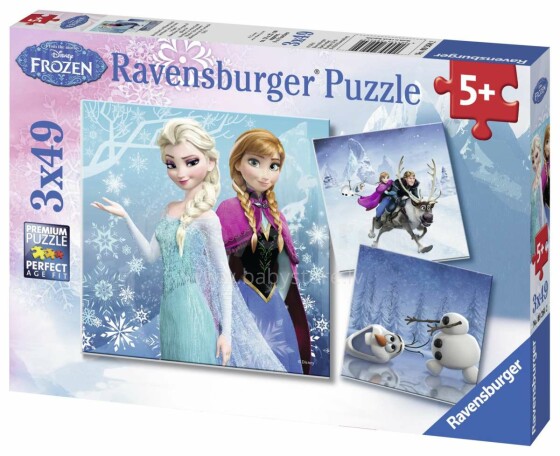 Ravensburger Puzzle Frozen Art. 092642V Puzles 3in1 Ledus sirds