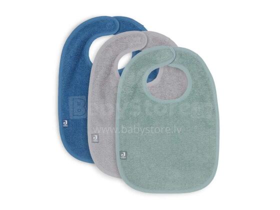 Jollein Terry Bib Art.029-567-00083 Ash Green/Storm Grey/Jeans Blue - Детский слюнявчик фротэ 3 шт
