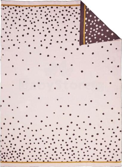 Done by Deer Knitted Blanket Art.35851 Happy Dots Powder  Детское хлопковое одеяло/плед 80x100cм