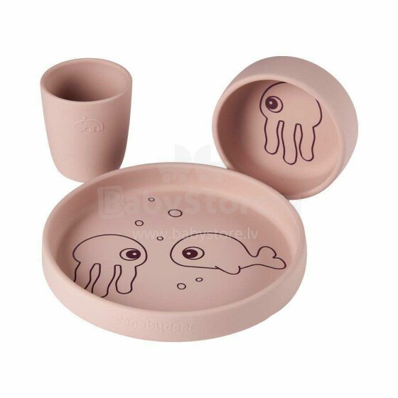 Done by Deer silicone dinner set, Sea friends Powder