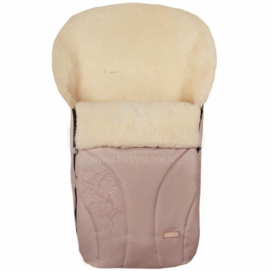 Womar Snowflake Col.Dark Beige  Спальный мешок на натуральной овчинке для коляски