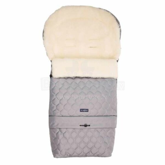 WOMAR 26612 Grey  2-daļīgs ratu guļammaiss ar aitas vilnas vai polar oderi