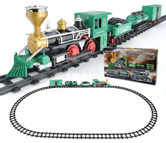 Gerardo's Toys Train Art.V8358 Laste raudtee (heliga ja valgusega)