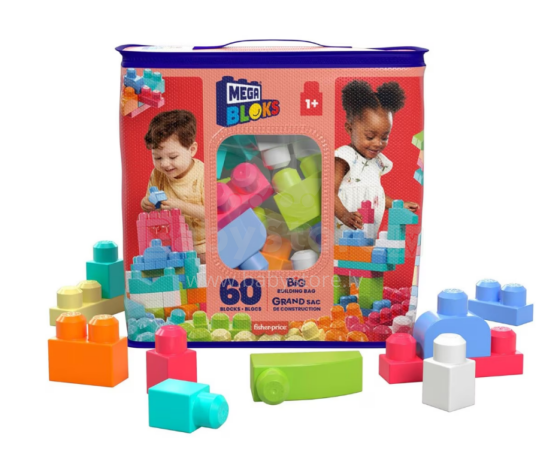 Mega Bloks Building Bag 60pc  Art.835078 Konstruktors maziem,60 det.