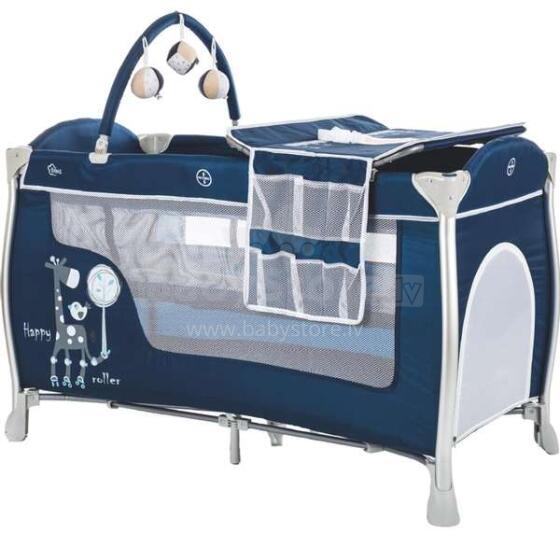 Fillikid  Alu Darkblue Art.4040-01  Двухярусная детская кроватка для путешествий