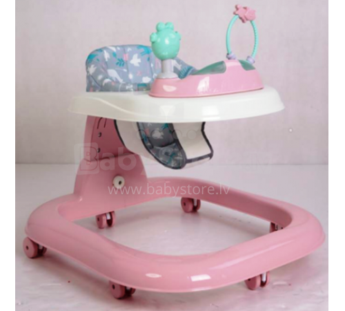 BabyMix Art.OSK-J-A701E rožinis interaktyvus vaikiškas vaikštynė
