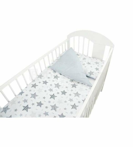 Ankras NEW STARS grey K-2 (120x90) Kokvilnas gultas veļas komplekts no 2 daļam